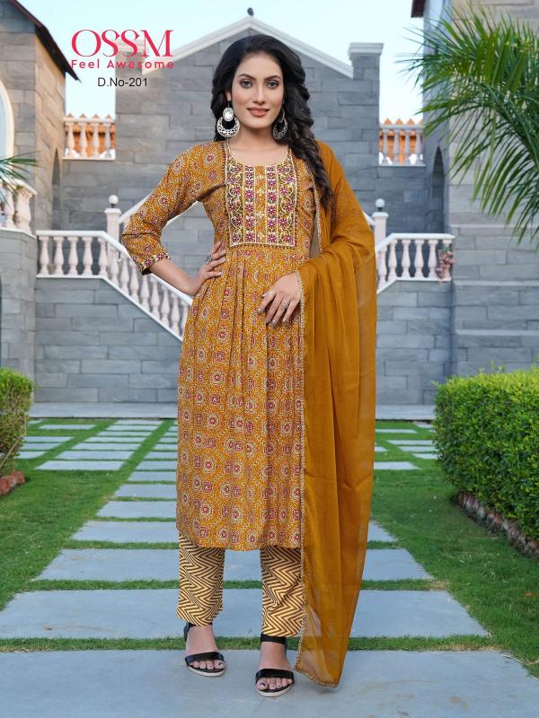 Ossm Cotton Nyra Vol 2 Cotton Kurti With Bottom Dupatta Collection